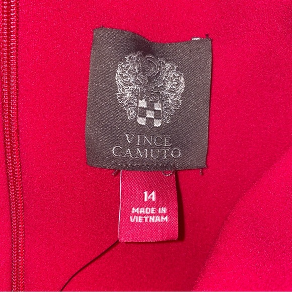 Vince Camuto Sheath Dress Fuchsia Pink Scalloped Hem & Cutout Neckline - Picture 4 of 6